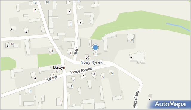 Burzyn, Nowy Rynek, 9, mapa Burzyn