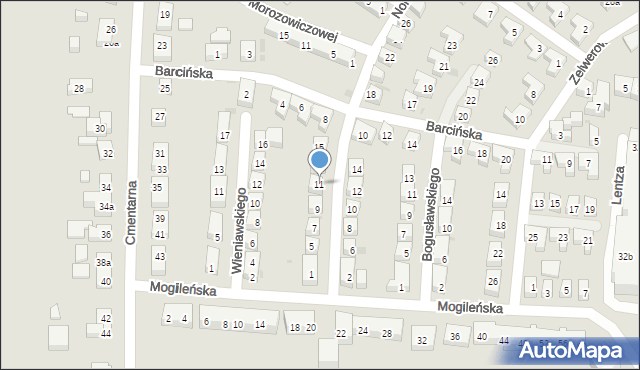 Bydgoszcz, Norwida Cypriana Kamila, 11, mapa Bydgoszczy