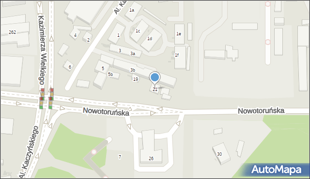 Bydgoszcz, Nowotoruńska, 21, mapa Bydgoszczy