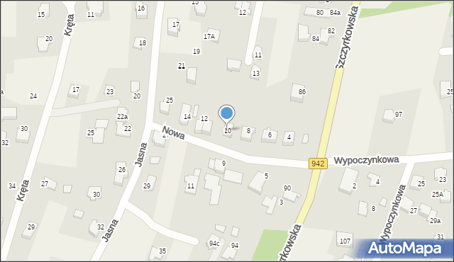 Bystra, Nowa, 10, mapa Bystra