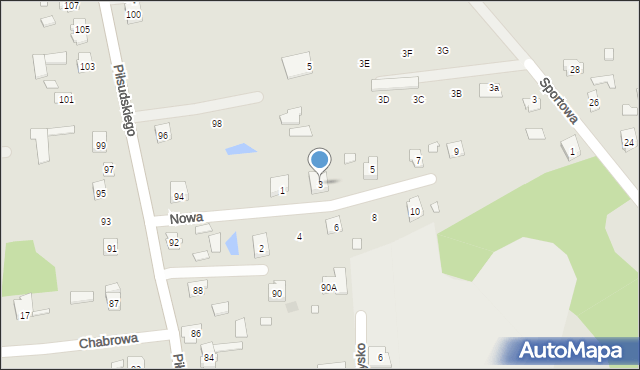 Cegłów, Nowa, 3, mapa Cegłów