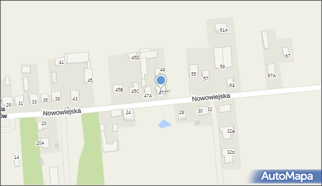 Chodów, Nowowiejska, 47, mapa Chodów