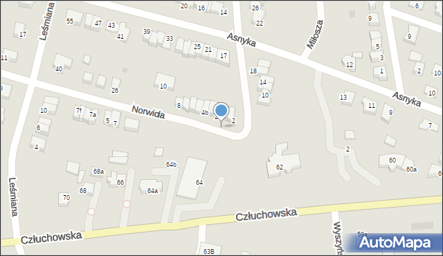 Chojnice, Norwida Cypriana Kamila, 2c, mapa Chojnic