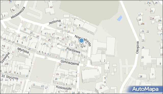 Chojnice, Nowe Miasto, 7a, mapa Chojnic