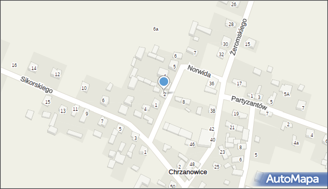 Chrzanowice, Norwida Cypriana Kamila, 2, mapa Chrzanowice