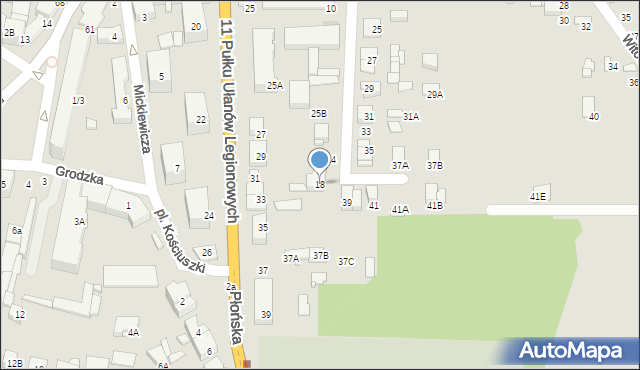 Ciechanów, Nowozagumienna, 18, mapa Ciechanów