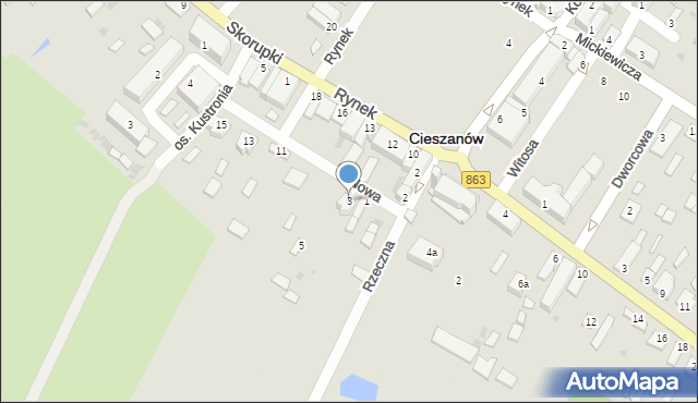 Cieszanów, Nowa, 3, mapa Cieszanów