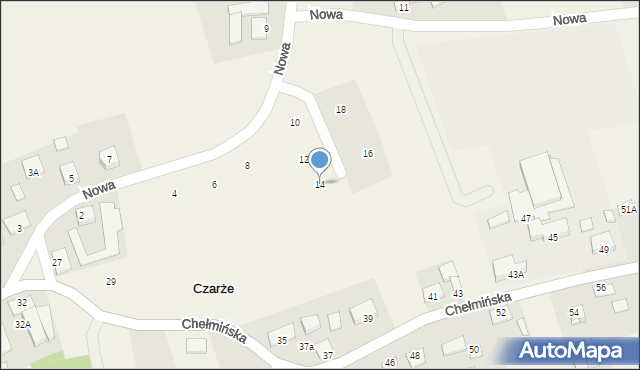 Czarże, Nowa, 14, mapa Czarże