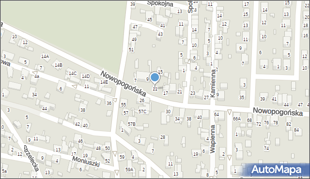 Czeladź, Nowopogońska, 11, mapa Czeladź