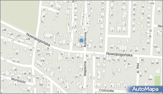 Czeladź, Nowopogońska, 27, mapa Czeladź