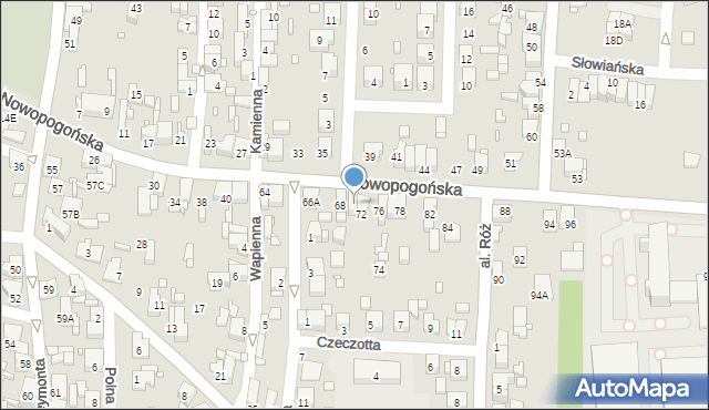 Czeladź, Nowopogońska, 70, mapa Czeladź