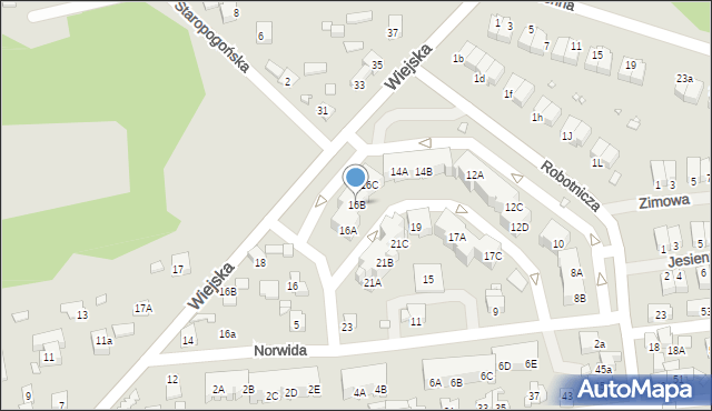 Czeladź, Norwida Cypriana Kamila, 16B, mapa Czeladź