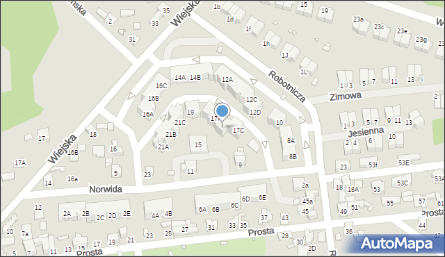 Czeladź, Norwida Cypriana Kamila, 17B, mapa Czeladź