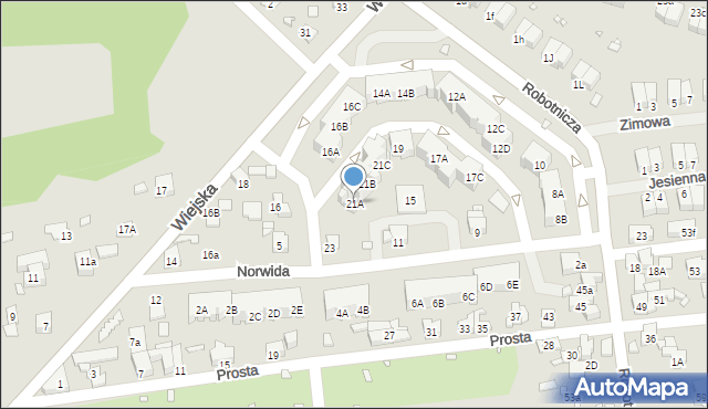 Czeladź, Norwida Cypriana Kamila, 21A, mapa Czeladź