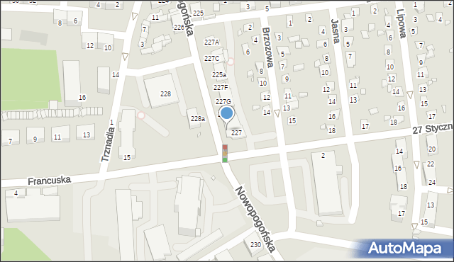 Czeladź, Nowopogońska, 227I, mapa Czeladź