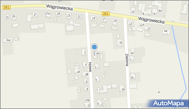 Damasławek, Nowa, 1, mapa Damasławek