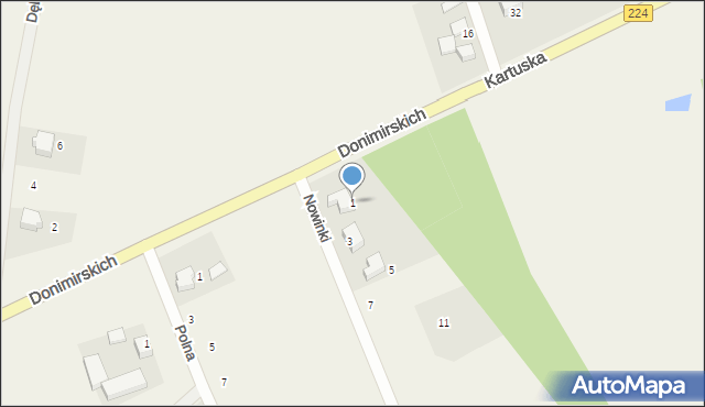 Donimierz, Nowinki, 1, mapa Donimierz