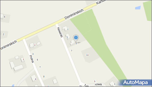 Donimierz, Nowinki, 5, mapa Donimierz