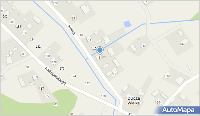 Dulcza Wielka, Nowa, 8, mapa Dulcza Wielka