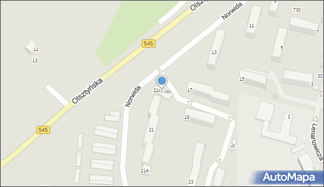 Działdowo, Norwida Cypriana Kamila, 21d, mapa Działdowo
