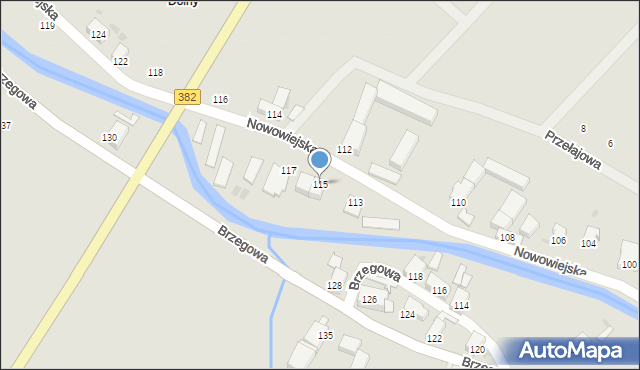 Dzierżoniów, Nowowiejska, 115, mapa Dzierżoniów