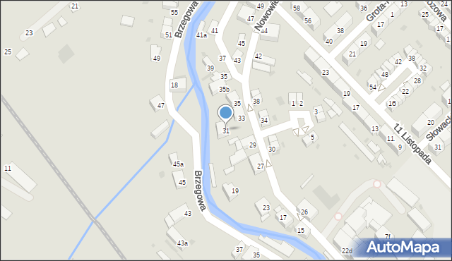 Dzierżoniów, Nowowiejska, 31, mapa Dzierżoniów