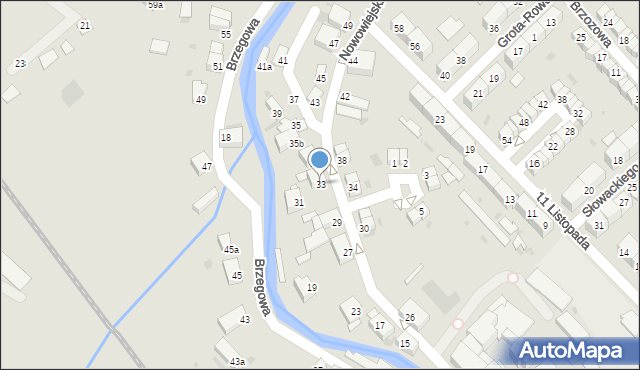 Dzierżoniów, Nowowiejska, 33, mapa Dzierżoniów