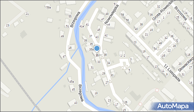 Dzierżoniów, Nowowiejska, 35, mapa Dzierżoniów