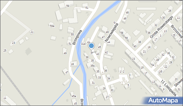 Dzierżoniów, Nowowiejska, 37, mapa Dzierżoniów