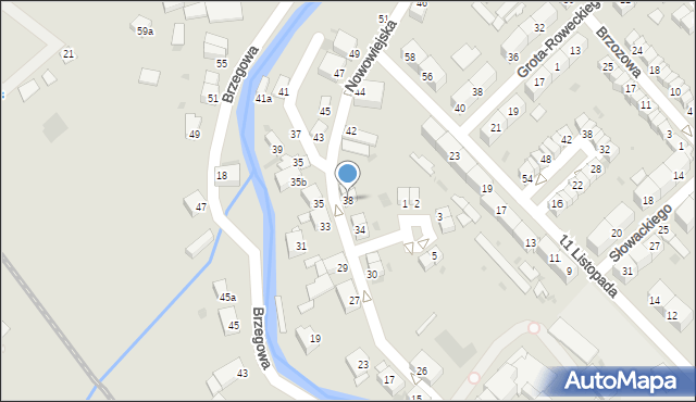 Dzierżoniów, Nowowiejska, 38, mapa Dzierżoniów