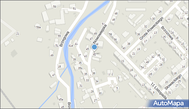 Dzierżoniów, Nowowiejska, 42, mapa Dzierżoniów