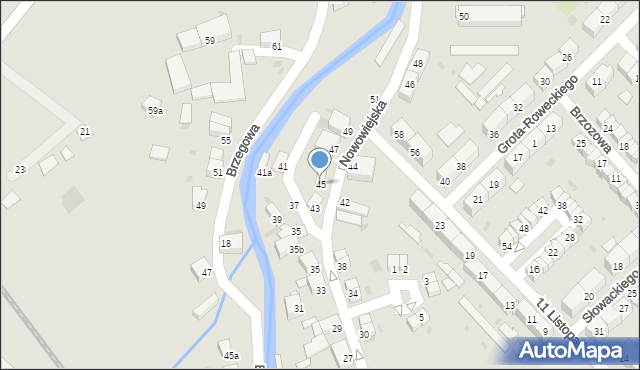 Dzierżoniów, Nowowiejska, 45, mapa Dzierżoniów