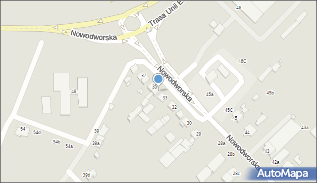 Elbląg, Nowodworska, 34, mapa Elbląga