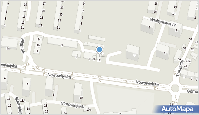 Elbląg, Nowowiejska, 11a, mapa Elbląga