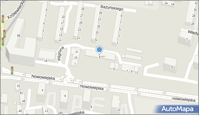 Elbląg, Nowowiejska, 3, mapa Elbląga