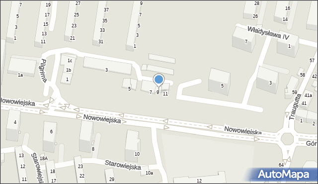Elbląg, Nowowiejska, 9a, mapa Elbląga