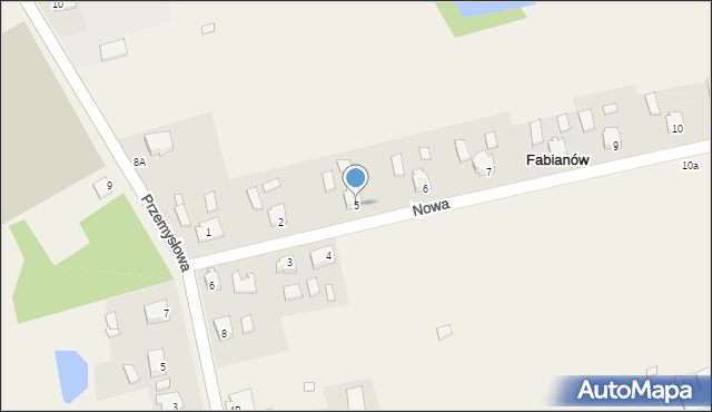 Fabianów, Nowa, 5, mapa Fabianów