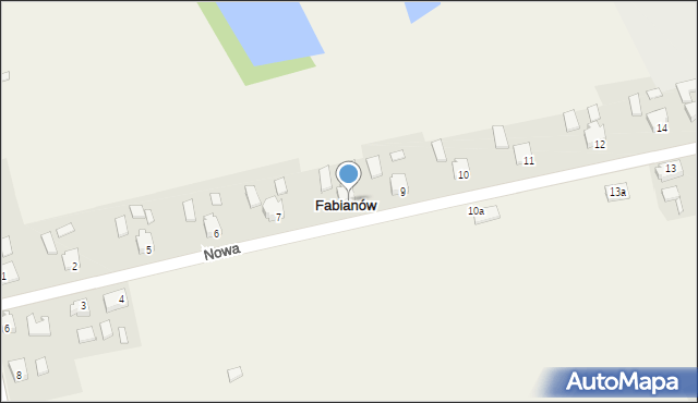 Fabianów, Nowa, 8, mapa Fabianów