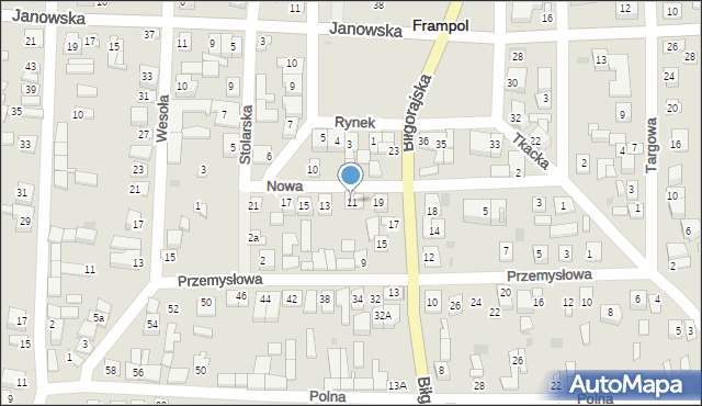 Frampol, Nowa, 11, mapa Frampol