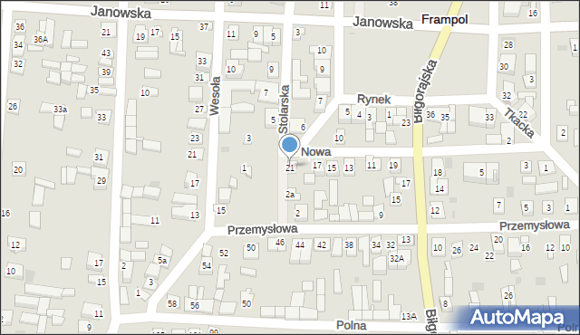 Frampol, Nowa, 21, mapa Frampol