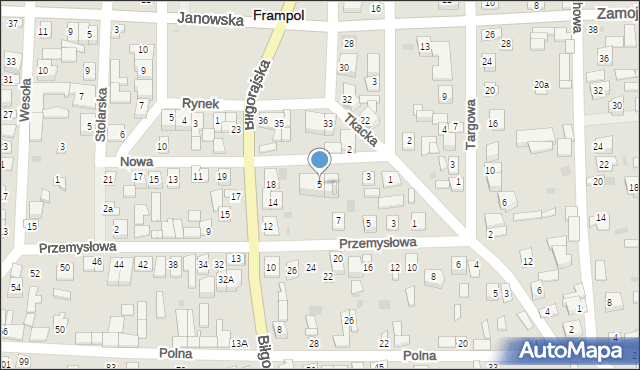 Frampol, Nowa, 5, mapa Frampol