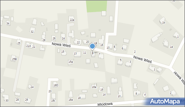 Frydek, Nowa Wieś, 9, mapa Frydek