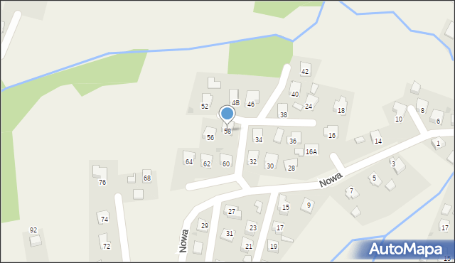 Frysztak, Nowa, 58, mapa Frysztak