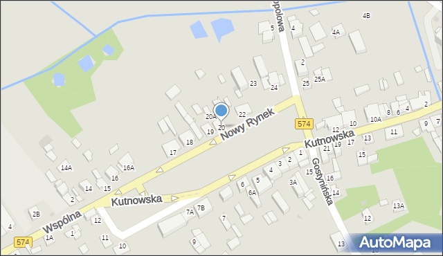 Gąbin, Nowy Rynek, 20, mapa Gąbin