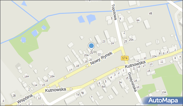 Gąbin, Nowy Rynek, 21, mapa Gąbin