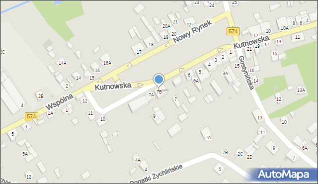 Gąbin, Nowy Rynek, 7B, mapa Gąbin