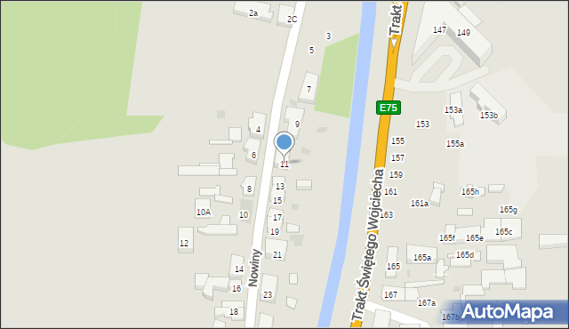 Gdańsk, Nowiny, 11, mapa Gdańska