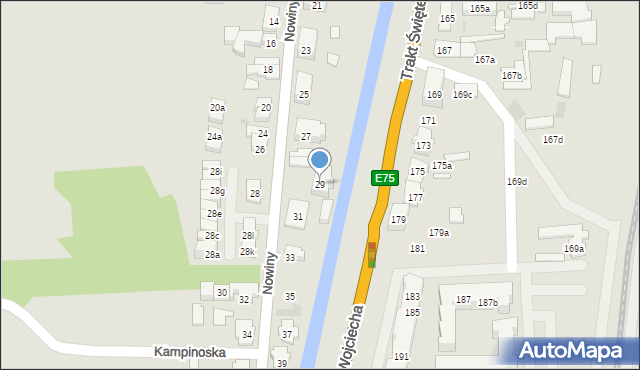 Gdańsk, Nowiny, 29, mapa Gdańska