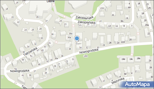 Gdynia, Nowogrodzka, 34A, mapa Gdyni