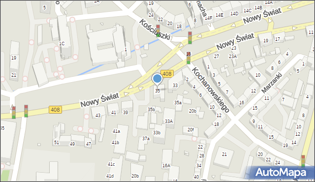 Gliwice, Nowy Świat, 35, mapa Gliwic